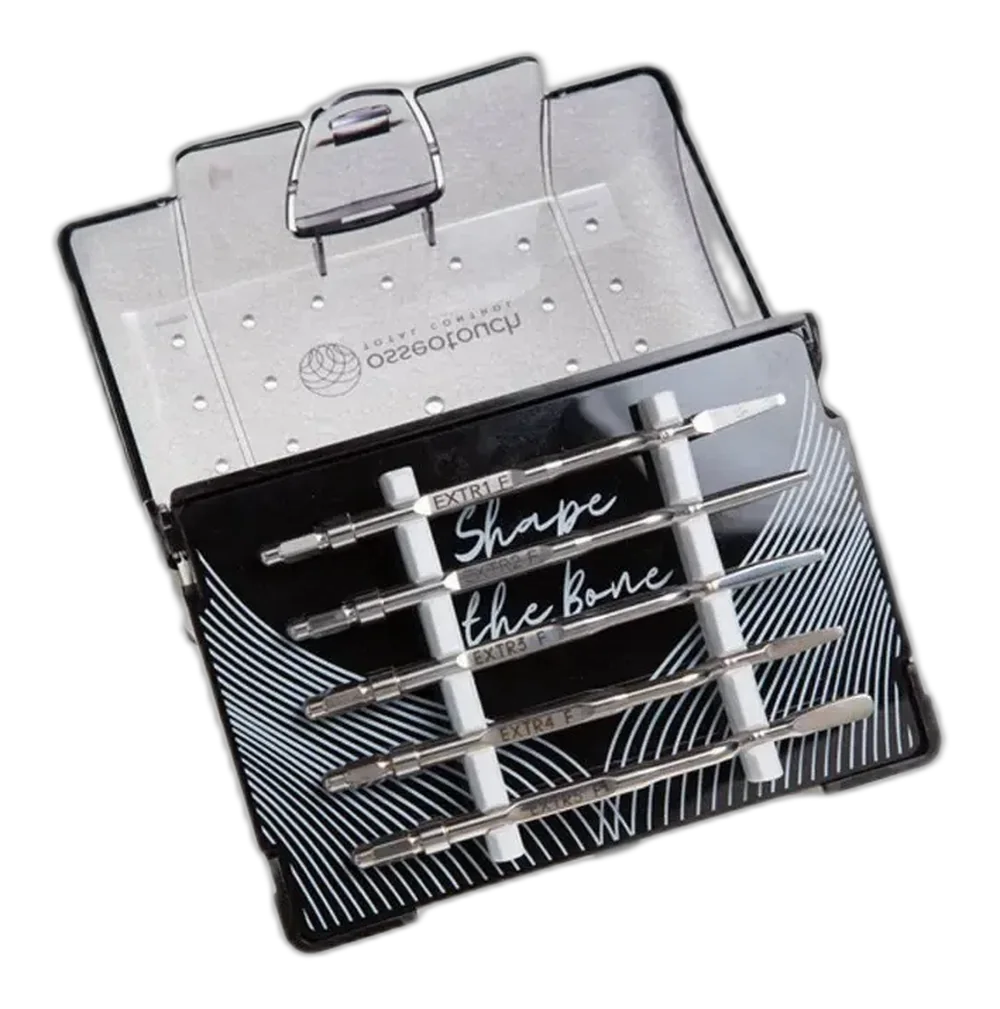 All-In box with the Essential Extraction Kit and the Silver Osteotome Kit